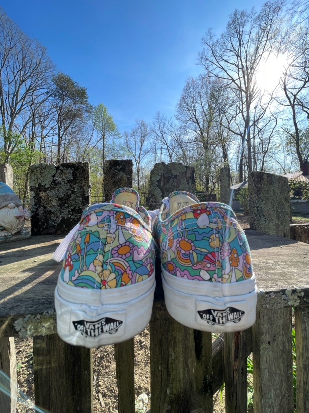 Vans Mushrooms Flower Print W-6.5 M-5 Pre-owed Unisex Sneakers - Picture 4 of 6